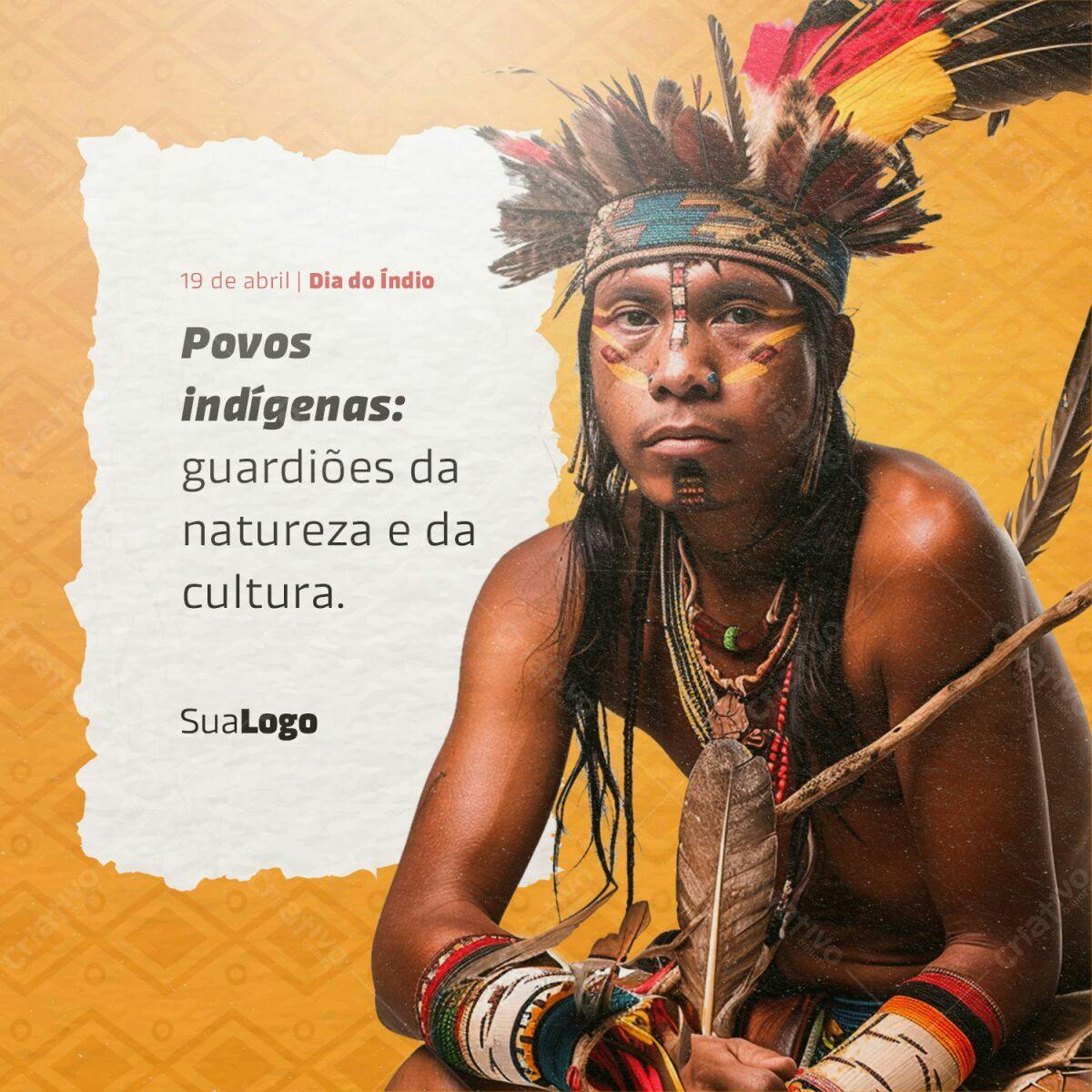 Post para o Dia do Índio PSD Editável