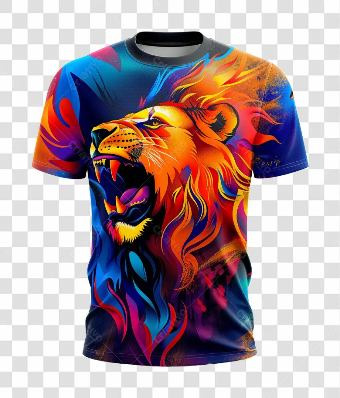 Estampa camiseta Leão PNG com fundo transparente