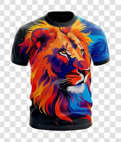 CAMISA SUBLIMADA LEÃO - IMAGEM SEM FUNDO - PNG