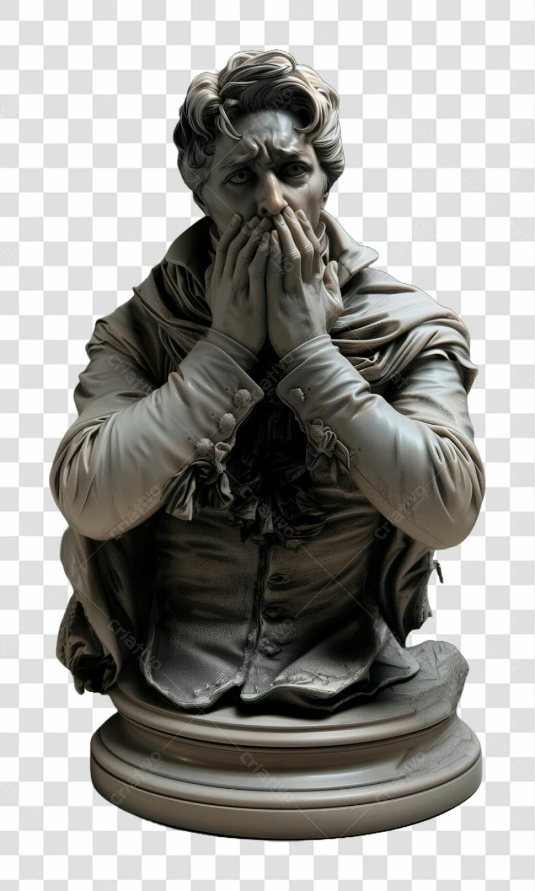 Icone escultura homem sofrimento PNG com fundo transparente