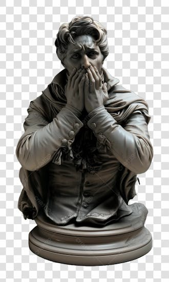 Estátua de um homem assustado imagem sem fundo png