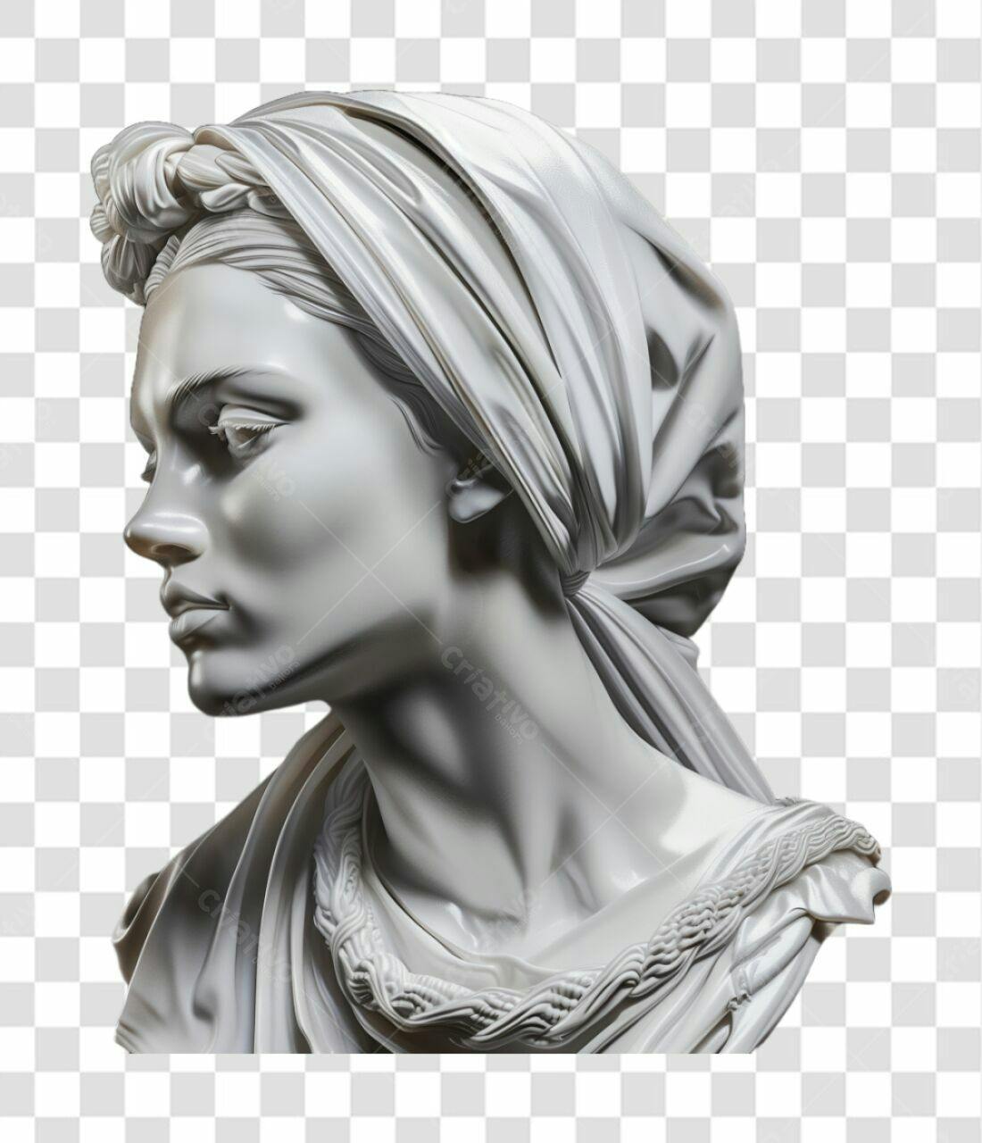 Icone Escultura Mulher Turbante PNG com fundo transparente