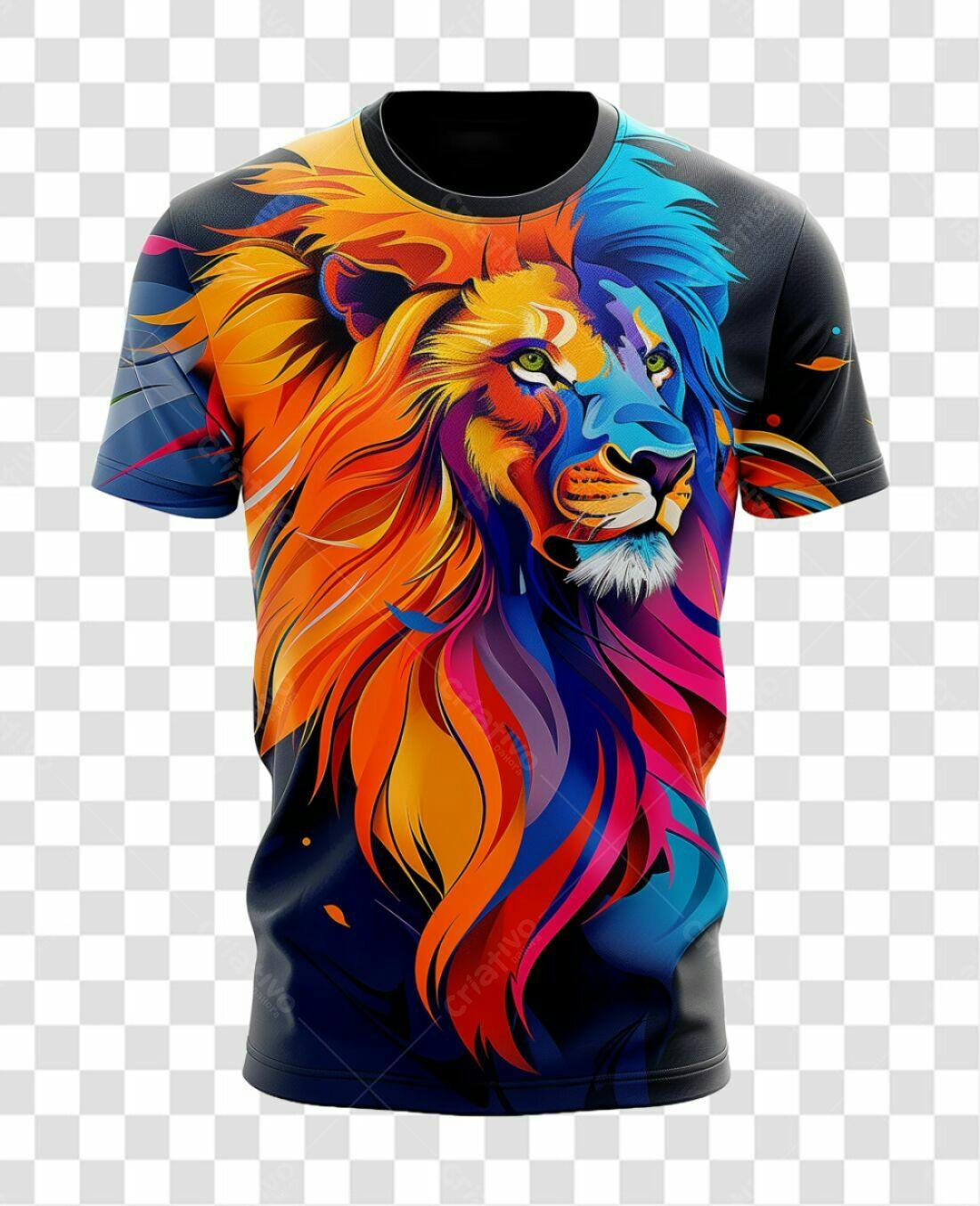 Estampa camiseta Leão PNG com fundo transparente