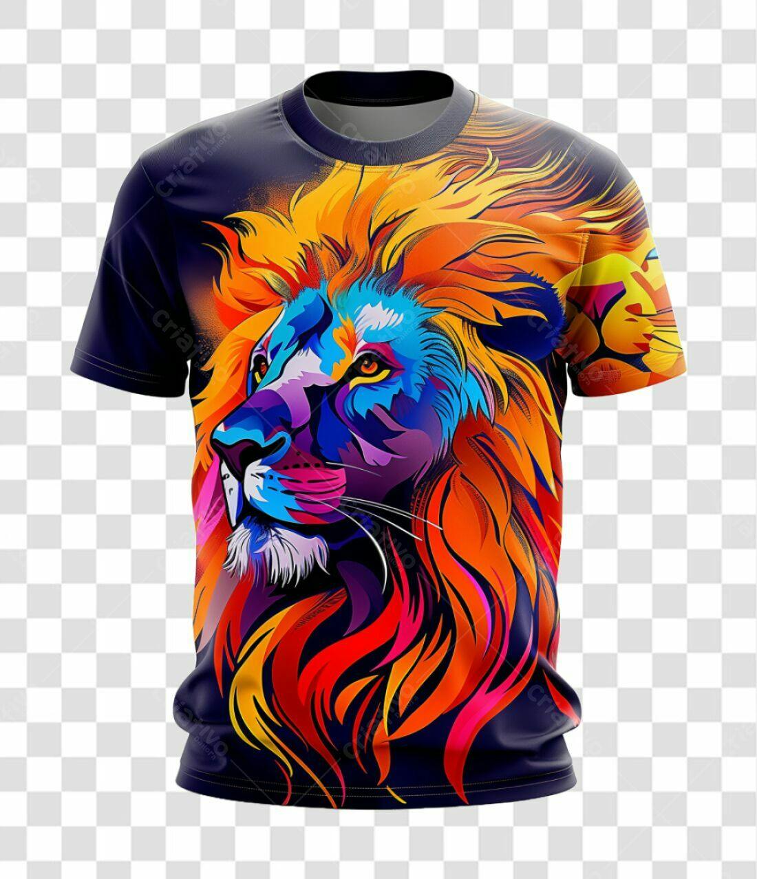 Estampa camiseta Leão PNG com fundo transparente
