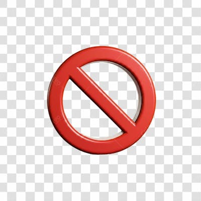 Sinal De Proibido 3D Png Transparente (1)
