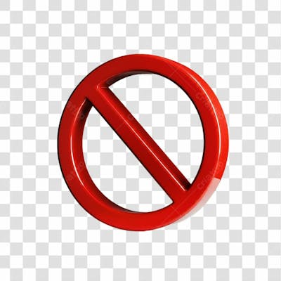 Sinal De Proibido 3D Png Transparente (2)
