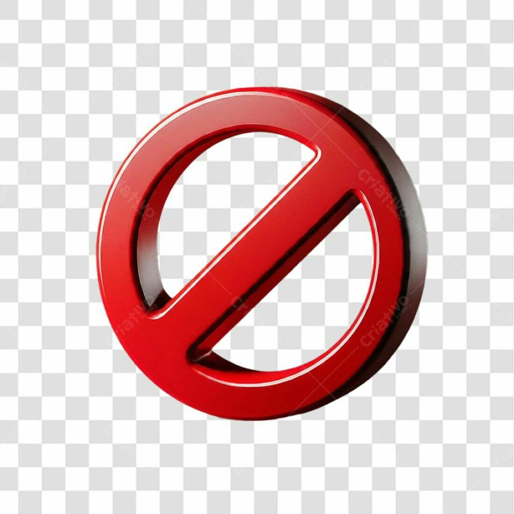 Sinal De Proibido 3D Png Transparente (3)
