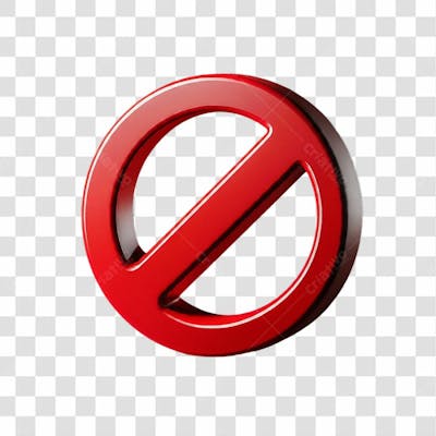 Sinal De Proibido 3D Png Transparente (3)