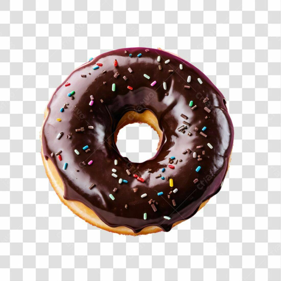 Icone Donut Chocolate PNG com fundo transparente