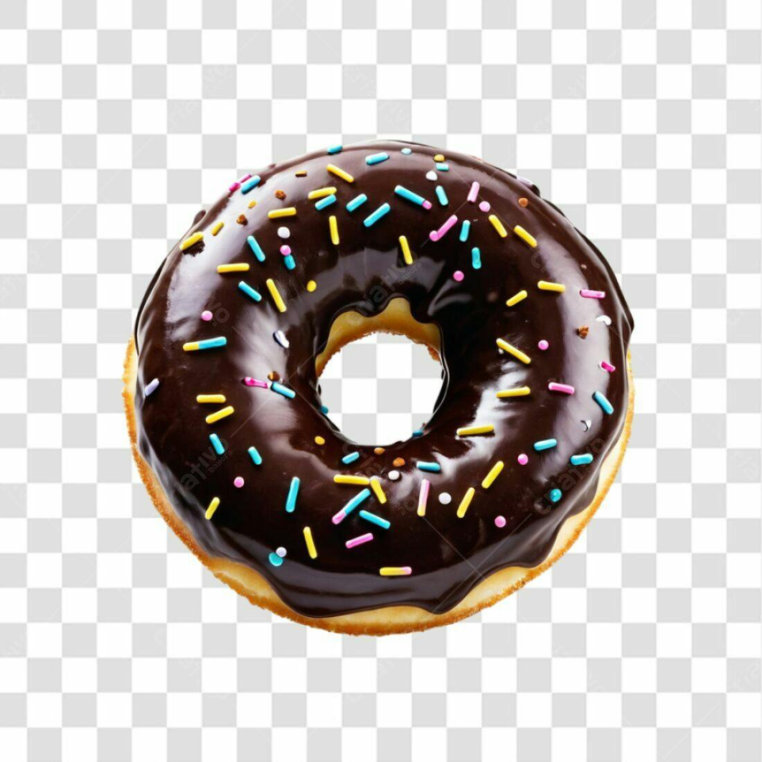 Icone Donut Chocolate PNG com fundo transparente