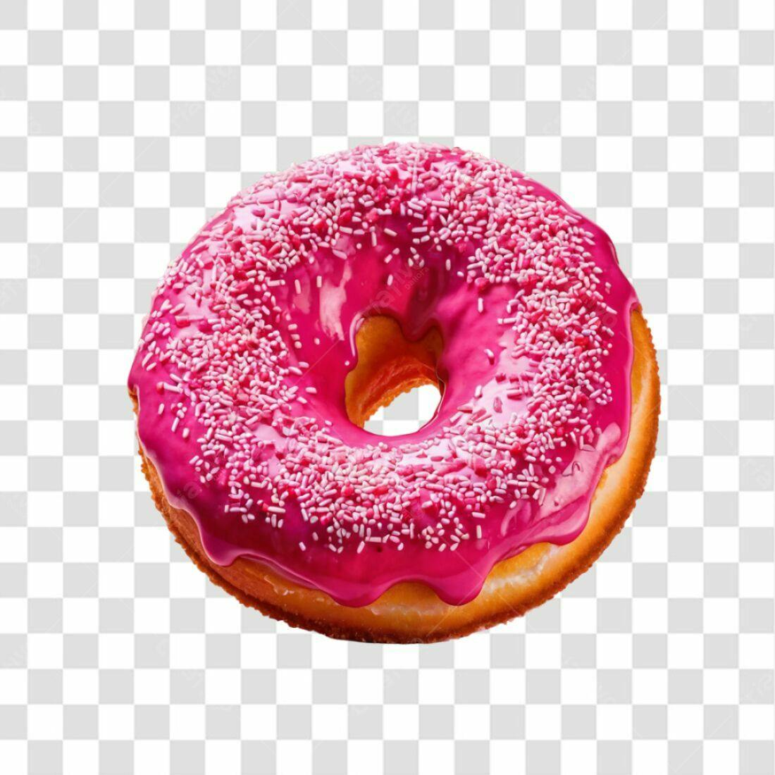 Icone Donut Rosa PNG com fundo transparente