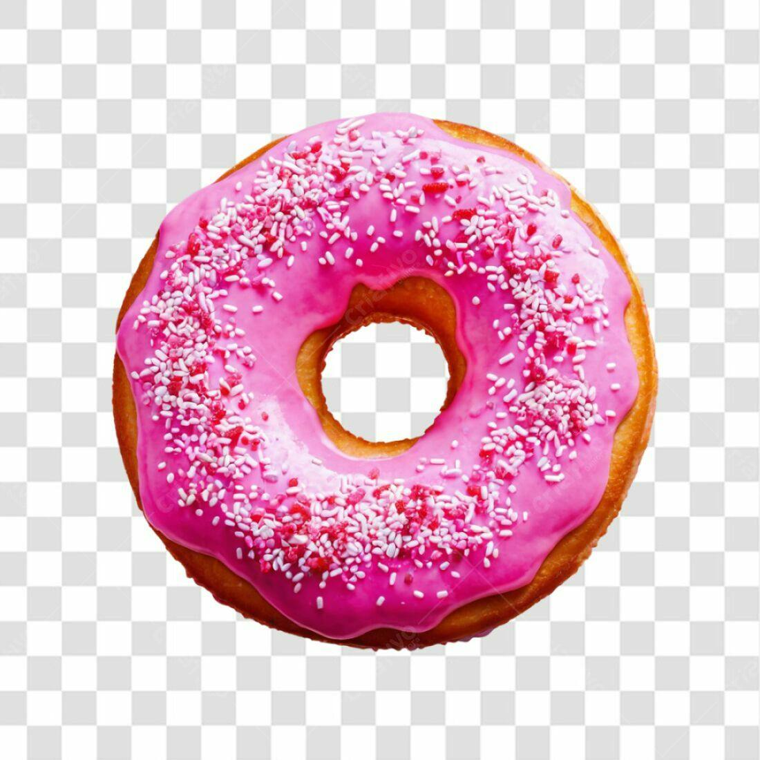 Icone Donut Rosa PNG com fundo transparente
