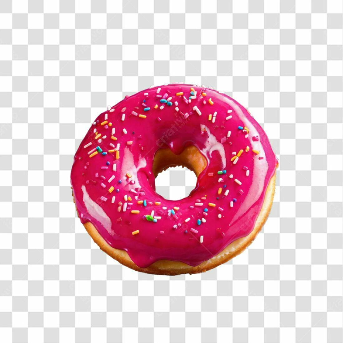 Icone Donut Rosa PNG com fundo transparente