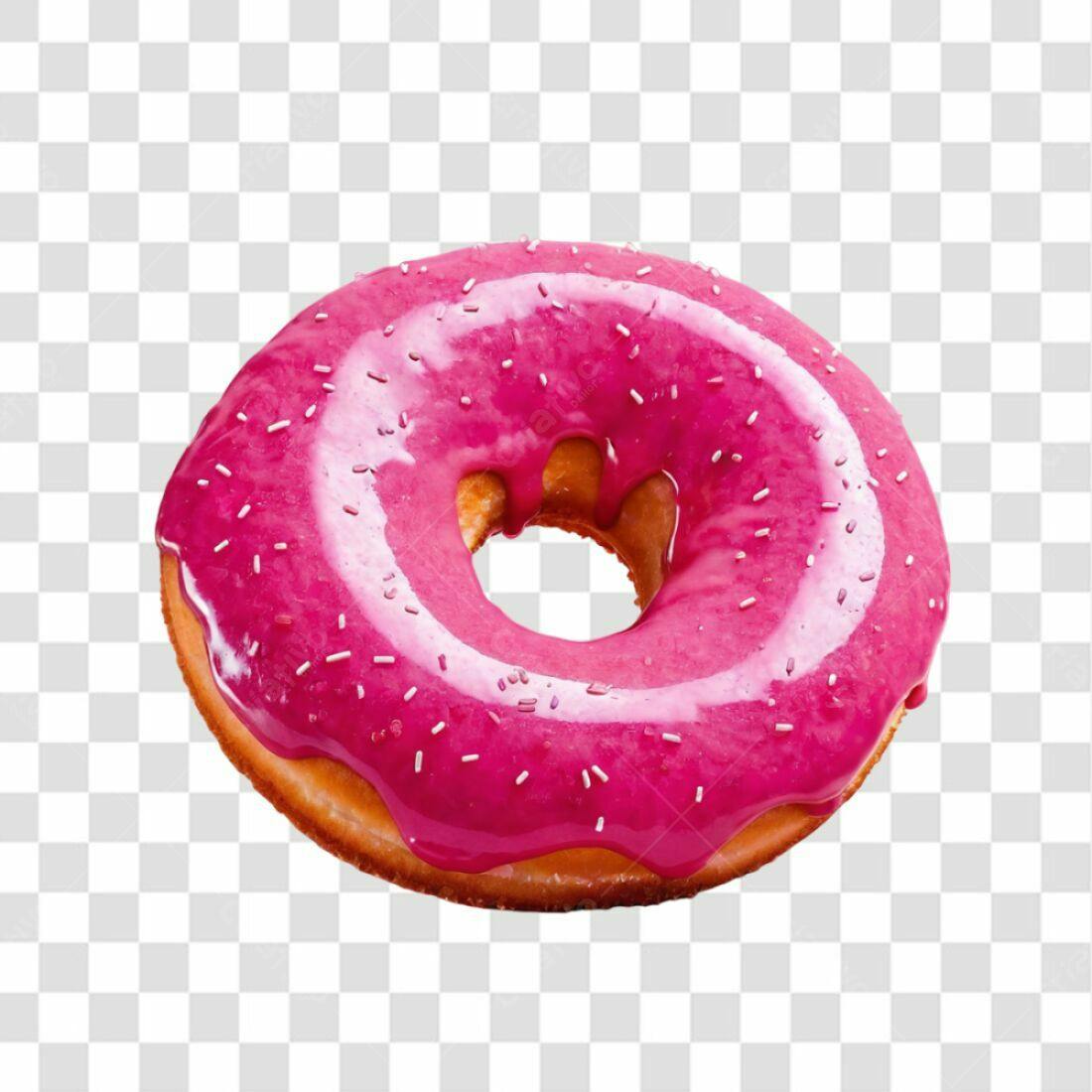 Icone Donut Rosa PNG com fundo transparente