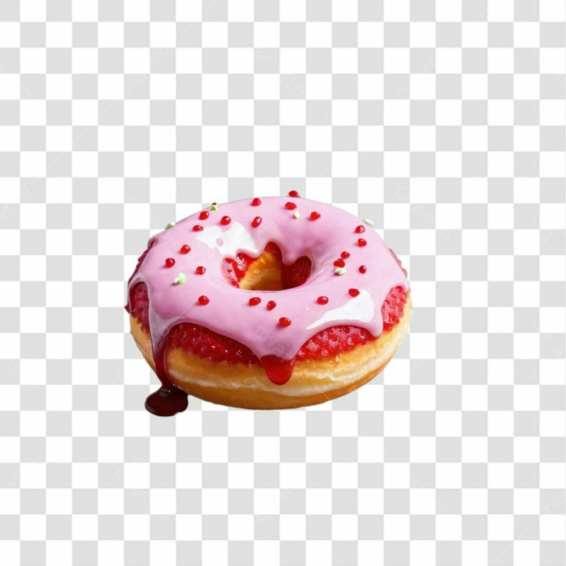 Icone Donut Rosa PNG com fundo transparente