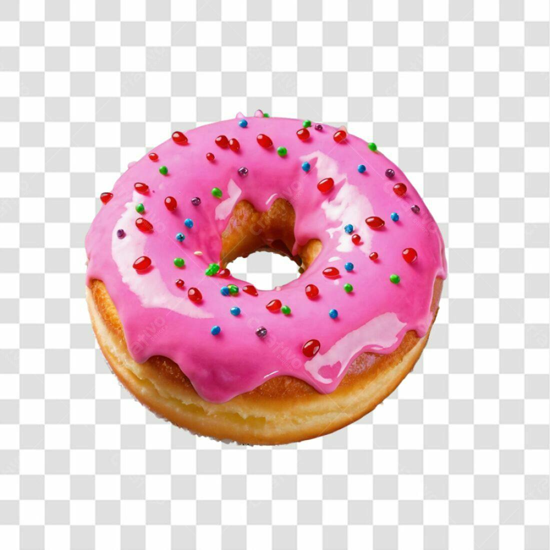 Icone Donut Rosa PNG com fundo transparente