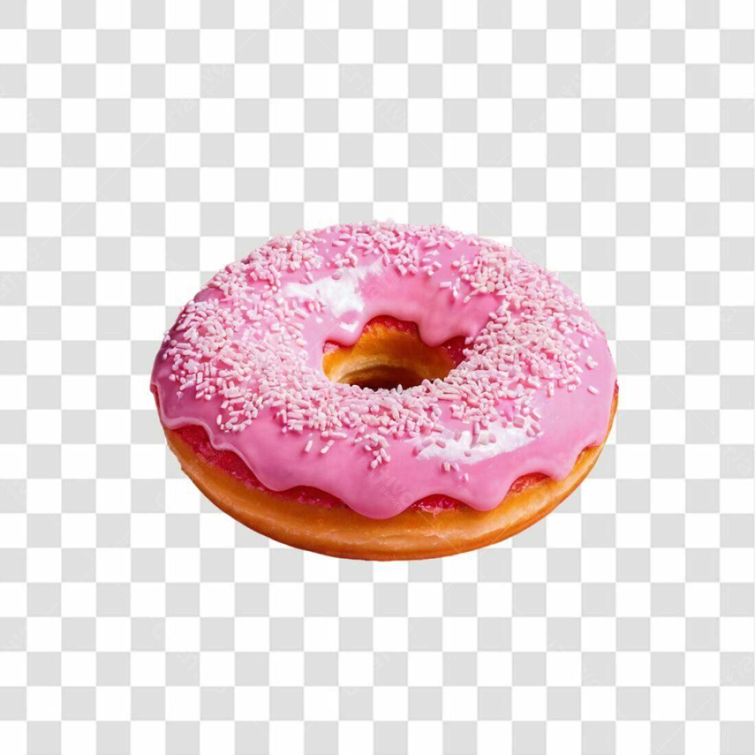 Icone Donut Rosa PNG com fundo transparente