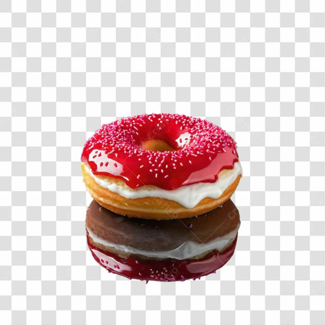 Icone Donut Vermelho PNG com fundo transparente