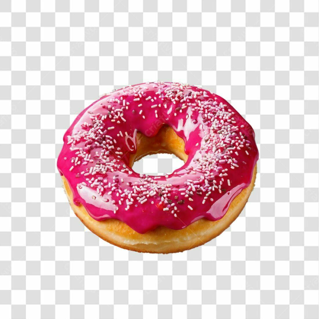 Icone Donut Rosa PNG com fundo transparente