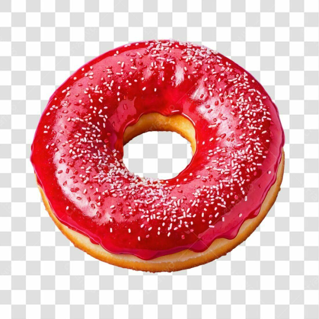 Icone Donut Vermelho PNG com fundo transparente