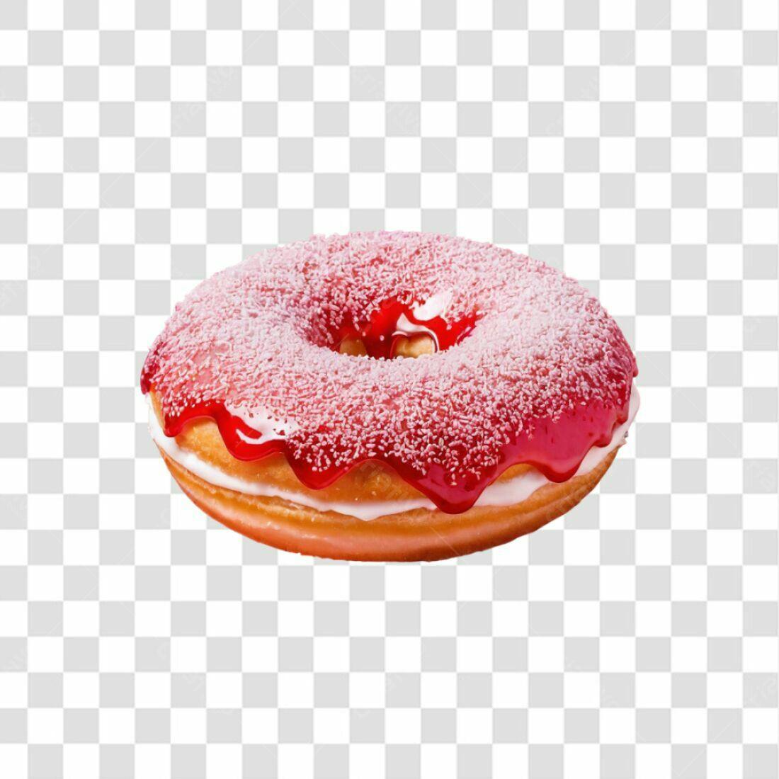 Icone Donut Morango PNG com fundo transparente