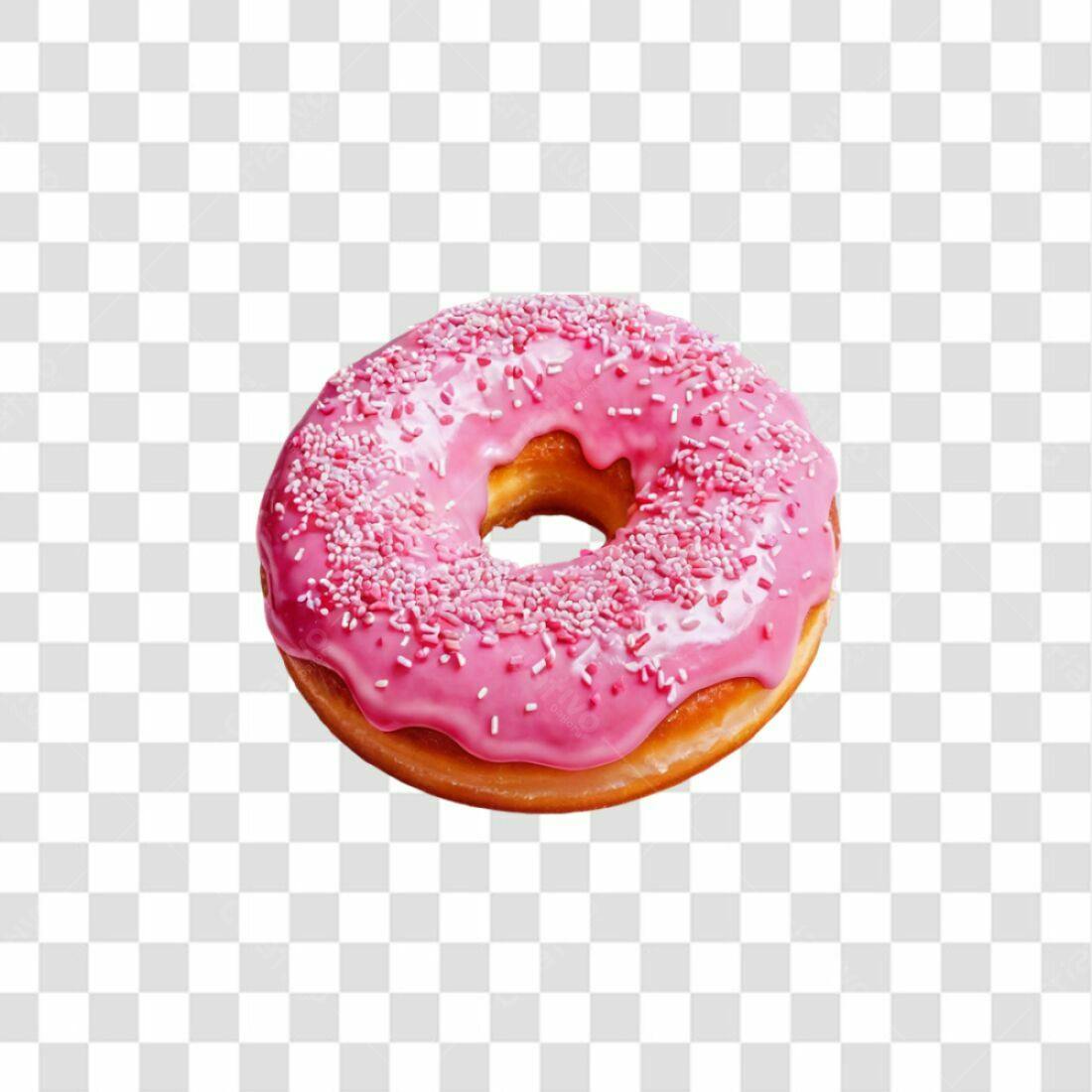 Icone Donut Rosa PNG com fundo transparente