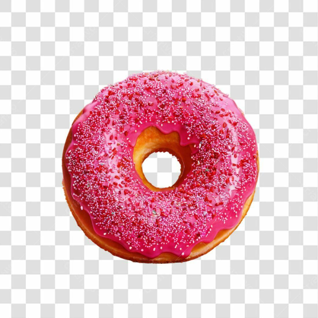 Icone Donut Rosa PNG com fundo transparente