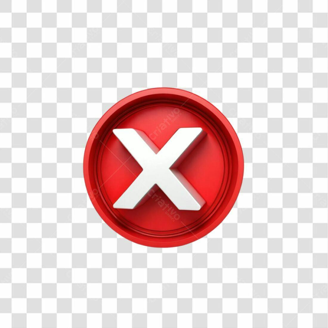 Ícone Erro Vermelho e Branco PNG com fundo transparente