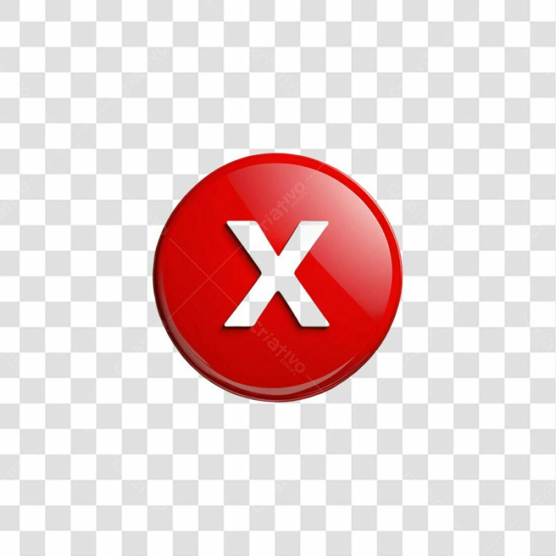 Ícone X vermelho PNG com fundo transparente