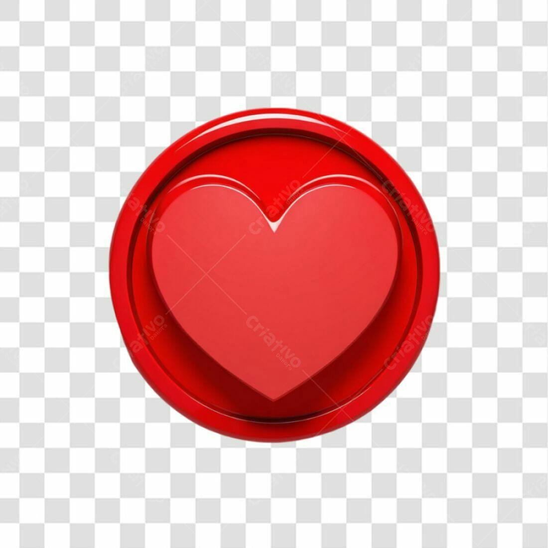 Icone de Coração Vermelho PNG com fundo transparente