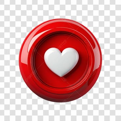 Elemento 3D Coração Em Circulo Png Transparente (4)