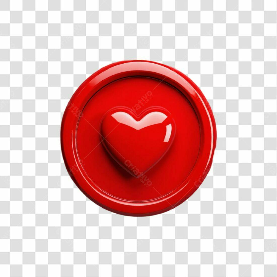 Ícone Coração Vermelho PNG com fundo transparente
