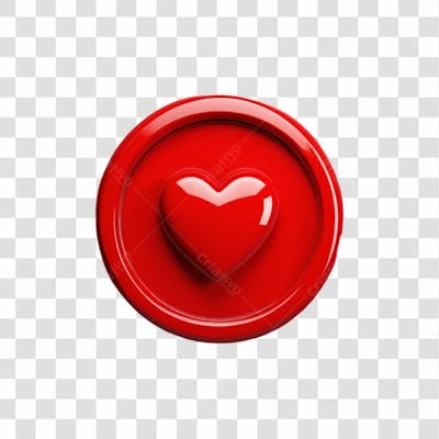 Elemento 3D Coração Em Circulo Png Transparente (5)