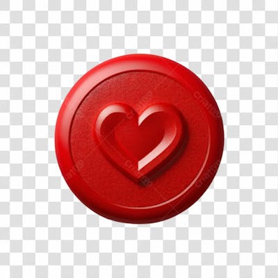 Elemento 3D Coração Em Circulo Png Transparente (8)