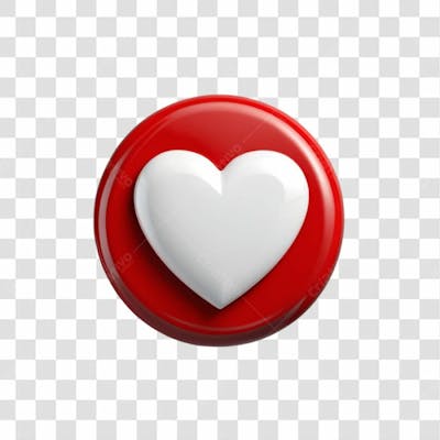 Elemento 3D Coração Em Circulo Png Transparente (9)