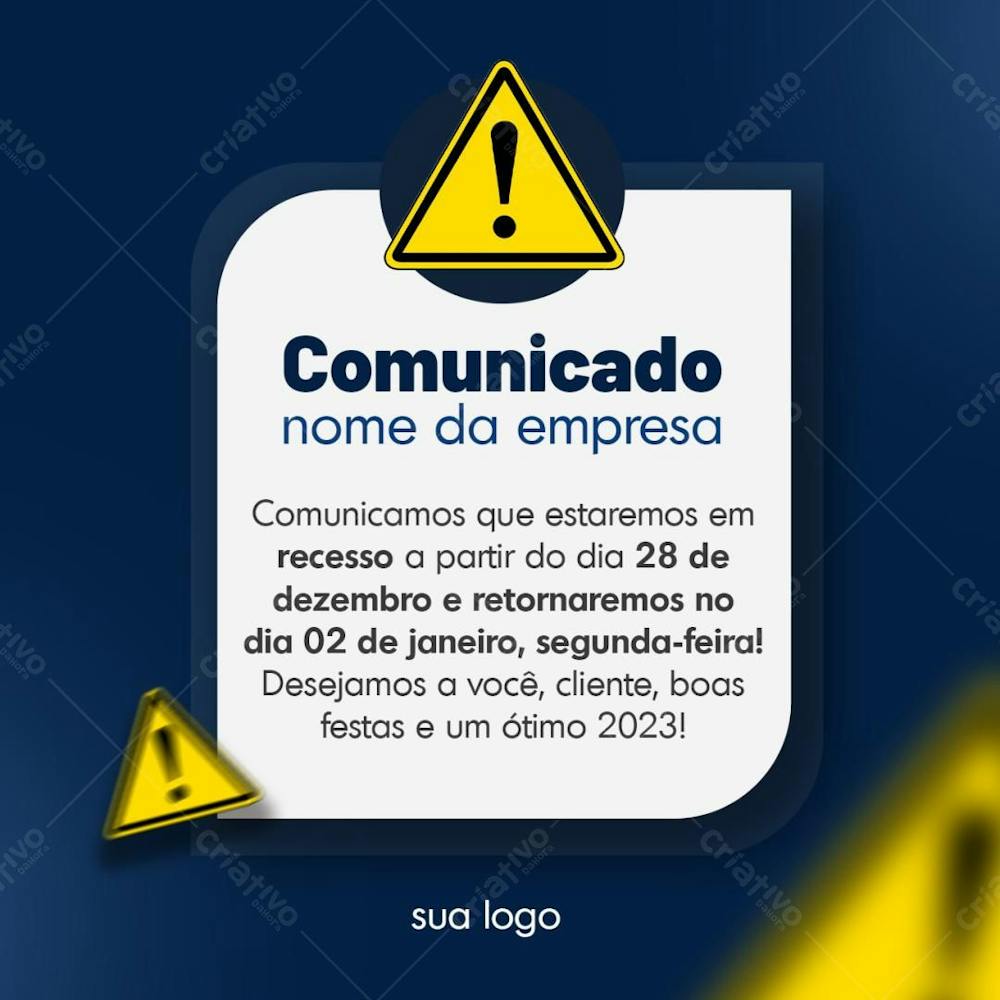 Comunicado Importante Empresa Fim De Ano