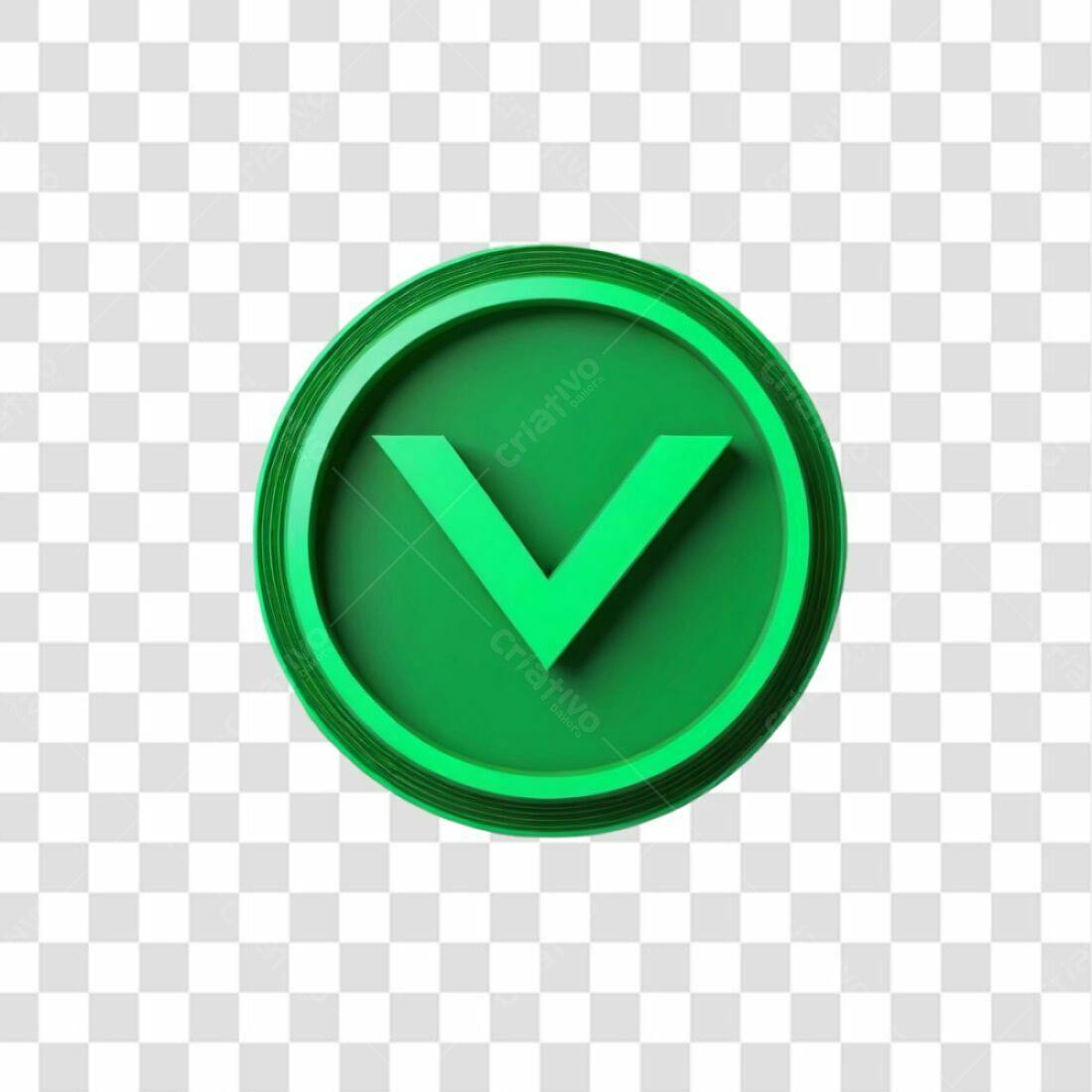 Icone de Aprovação Verde PNG com fundo transparente