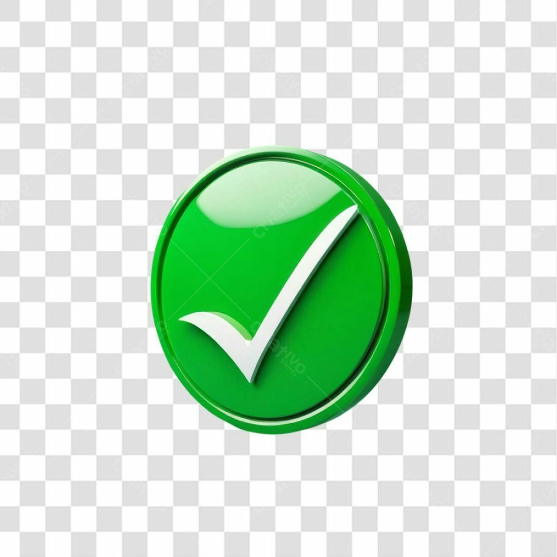 Ícone de Check Verde PNG com fundo transparente