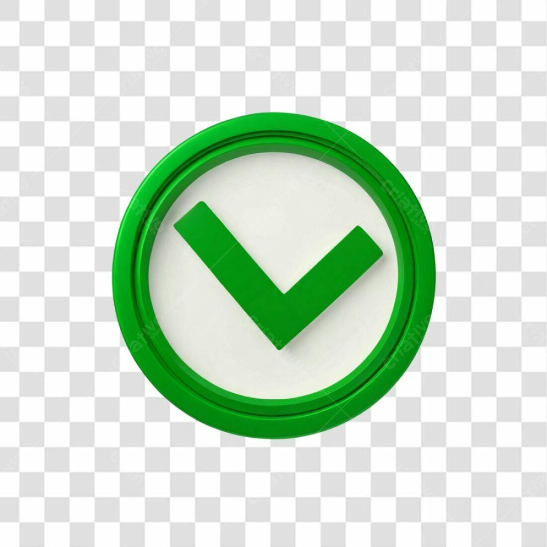 Ícone de Check Verde PNG com fundo transparente