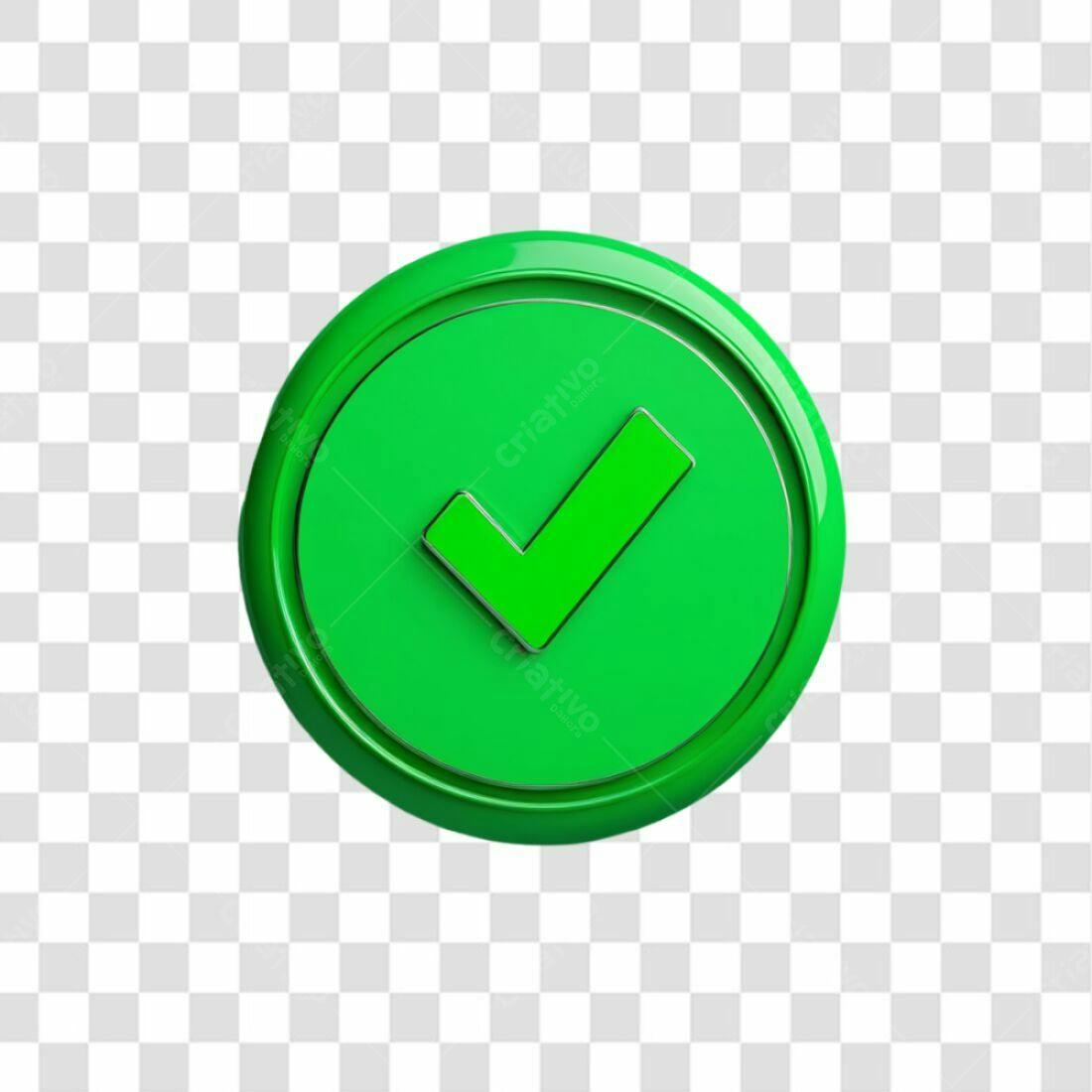 Icone de Aprovação Verde PNG com fundo transparente
