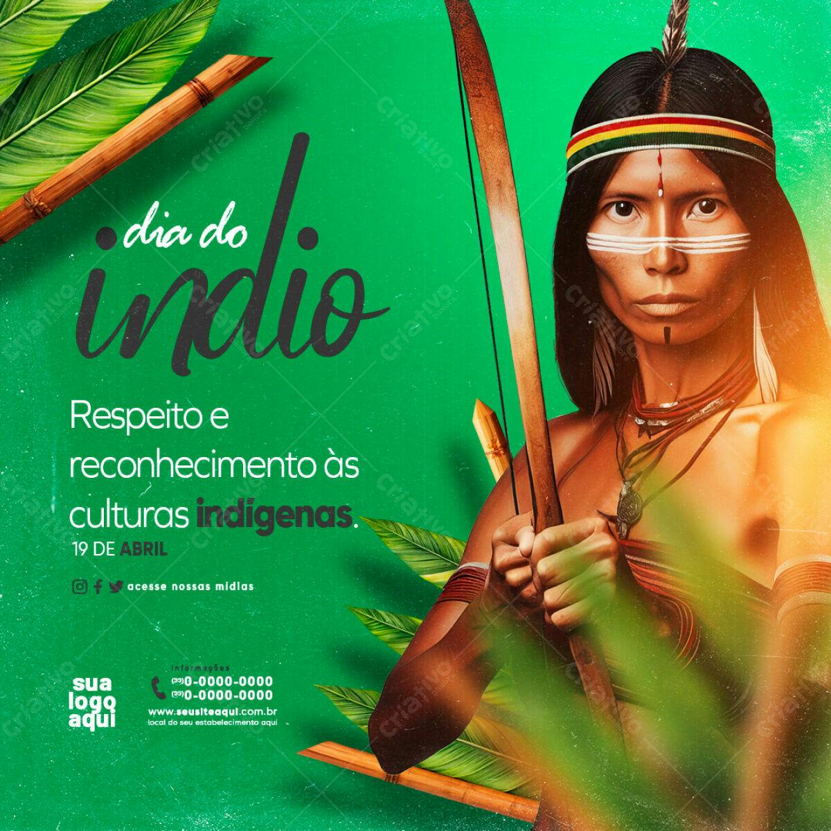 Flyer Dia do Índio PSD Editável