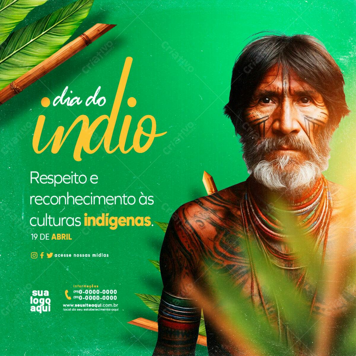 Flyer Dia do Índio PSD Editável