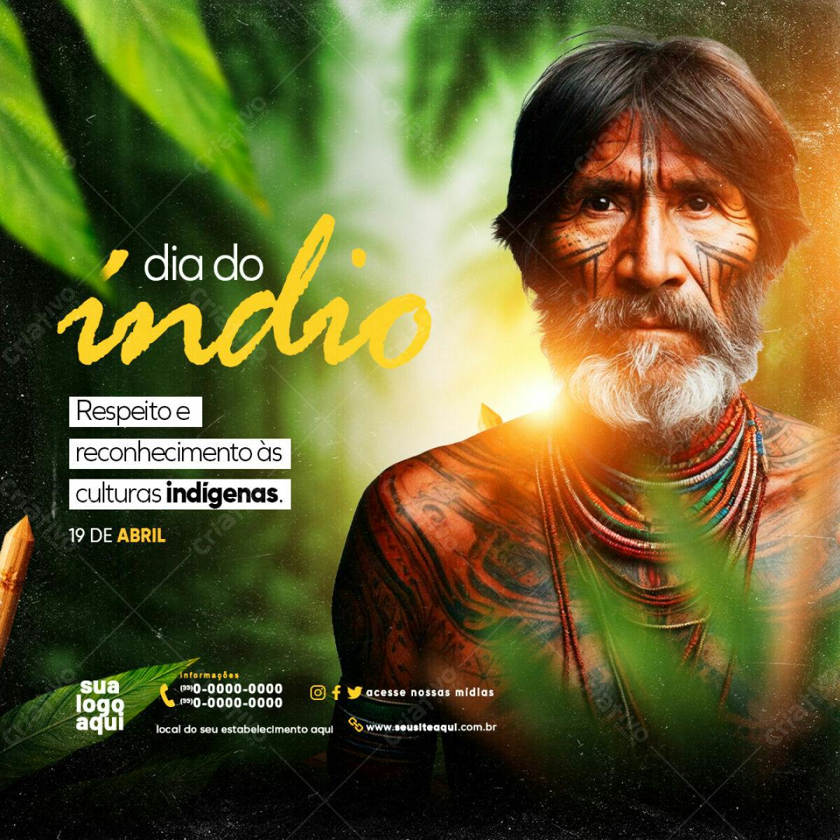 Postagem Dia do Índio PSD Editável