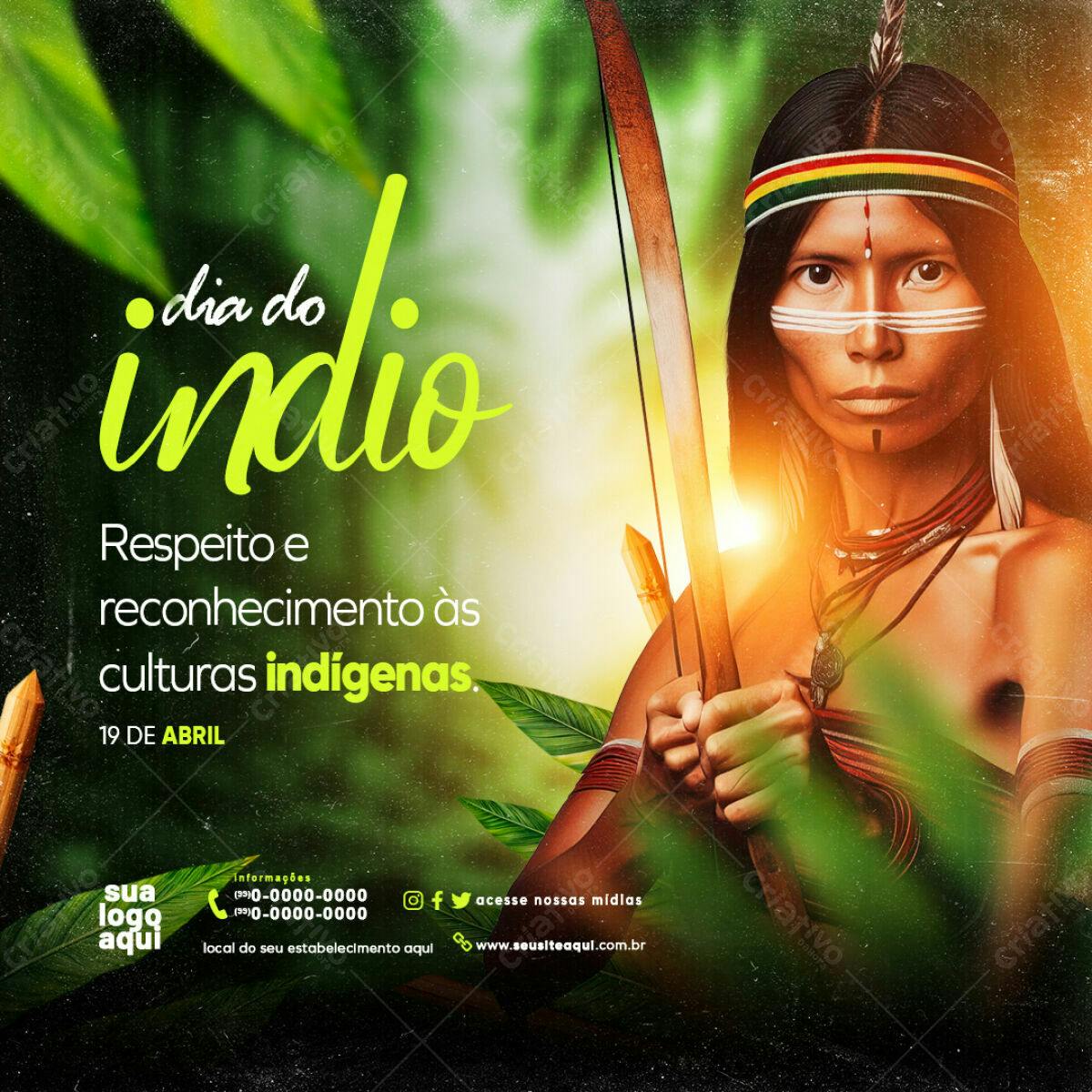 Flyer Dia do Índio PSD Editável