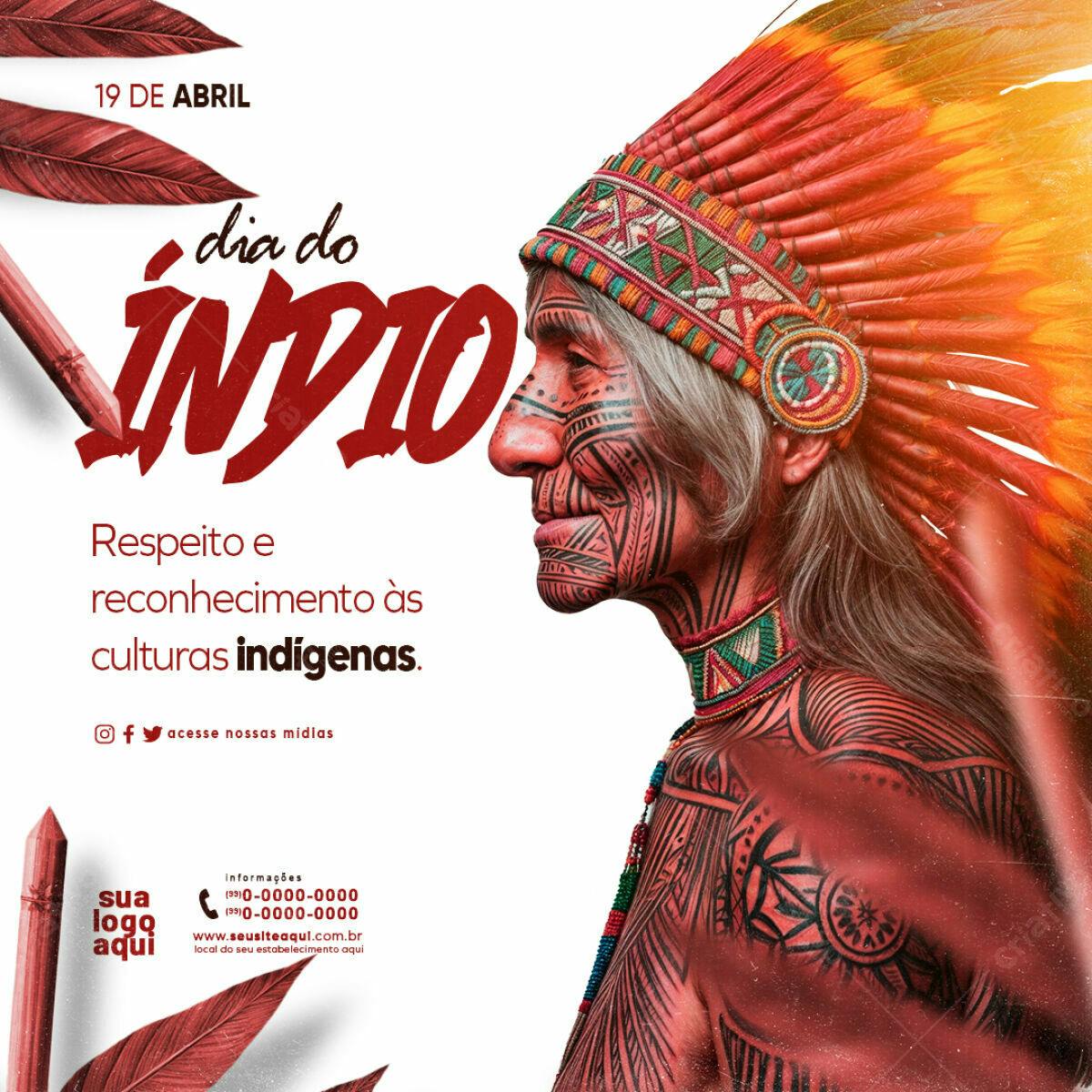 Flyer Dia do Índio PSD Editável