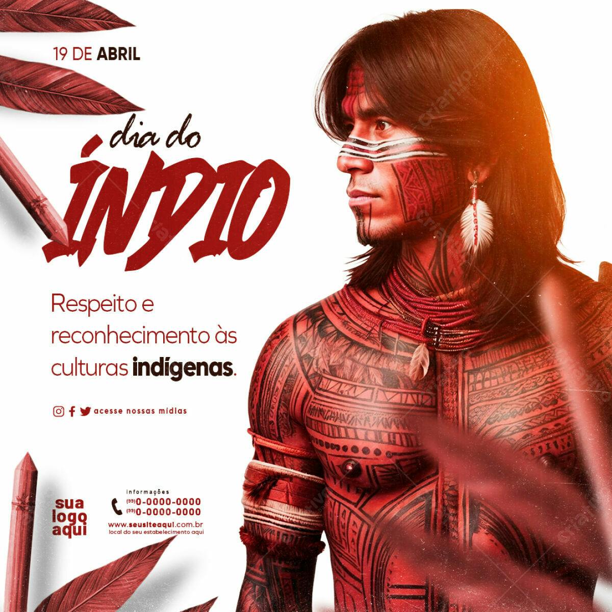 Flyer Dia do Índio PSD Editável