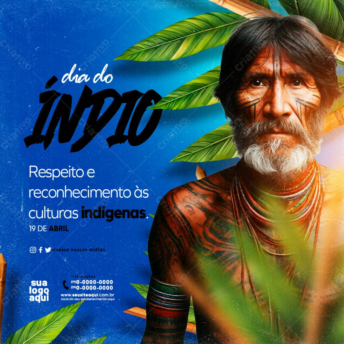 Flyer Dia do Índio PSD Editável