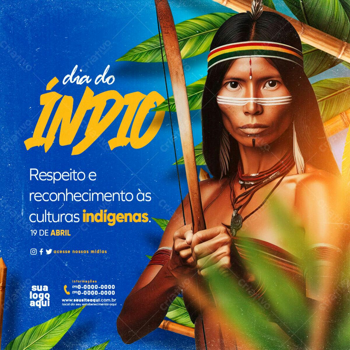 Flyer Dia do Índio PSD Editável
