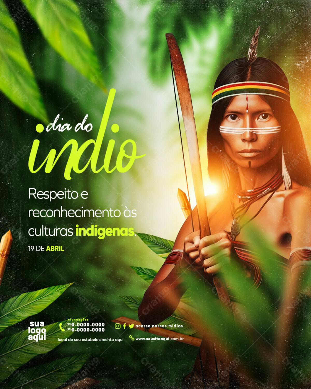 Flyer Dia do Índio PSD Editável