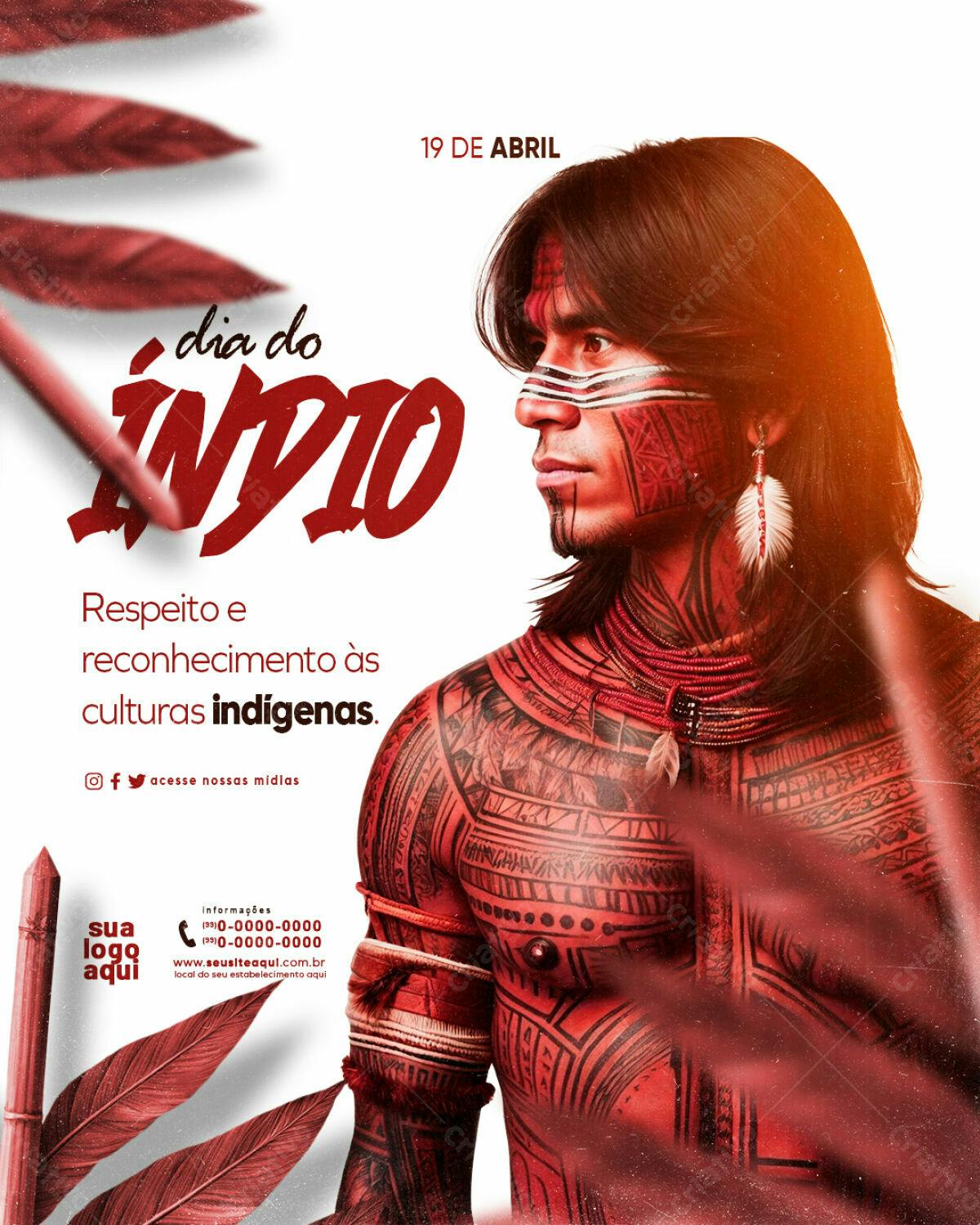 Flyer Dia do Índio PSD Editável